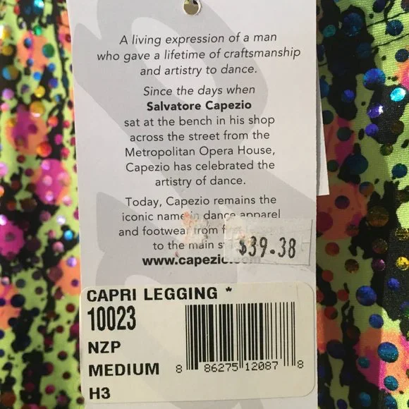 Leggings Capri Capezio New - Picture 3 of 3